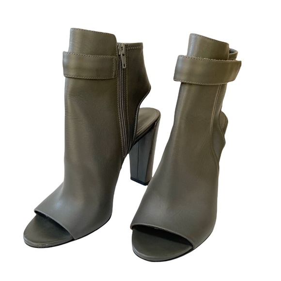 VINCE Brigham Boots in Gray Peep Toe Leather Size 9M - Picture 4 of 14